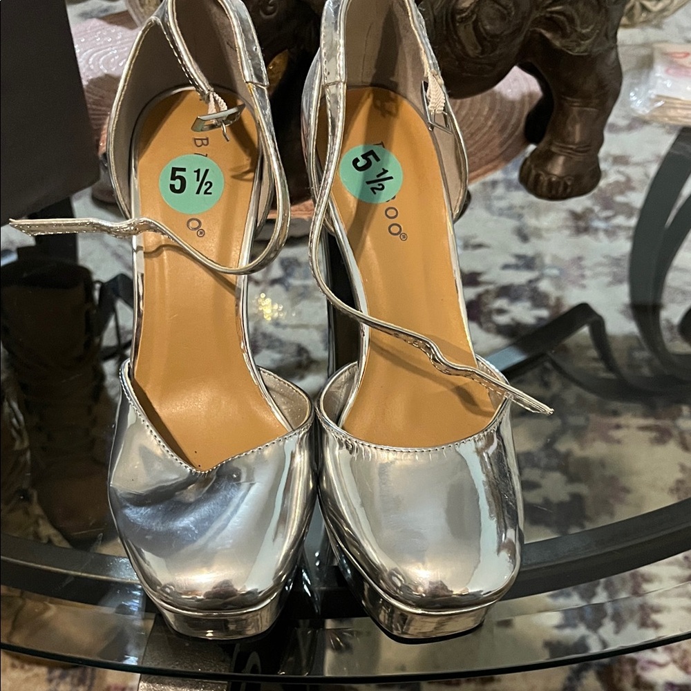 Silver Women's Platform Heels